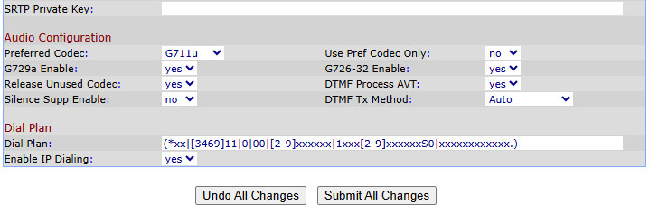 Part two of two of a screenshot of the Ext 1 tab in the Cisco WIP 310 web interface, with red wording placed to show where specific settings need to be populated