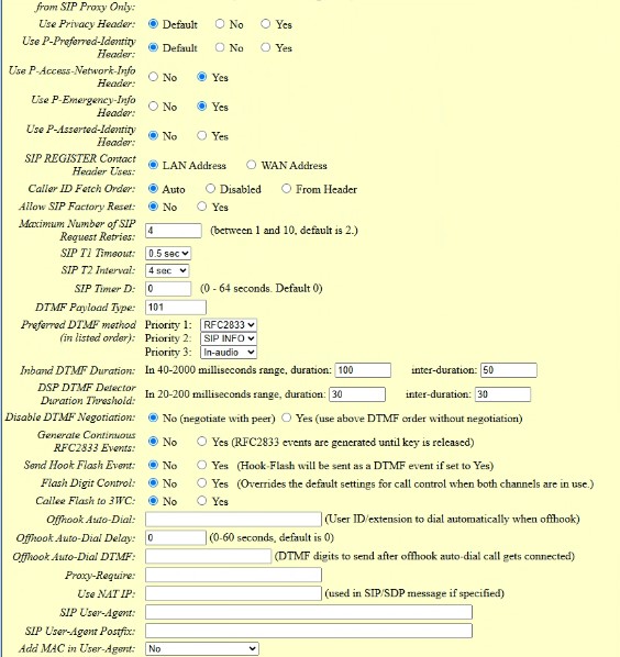 Screenshot of the web interface of the Grandstream HT802 v2 - 3 of 5